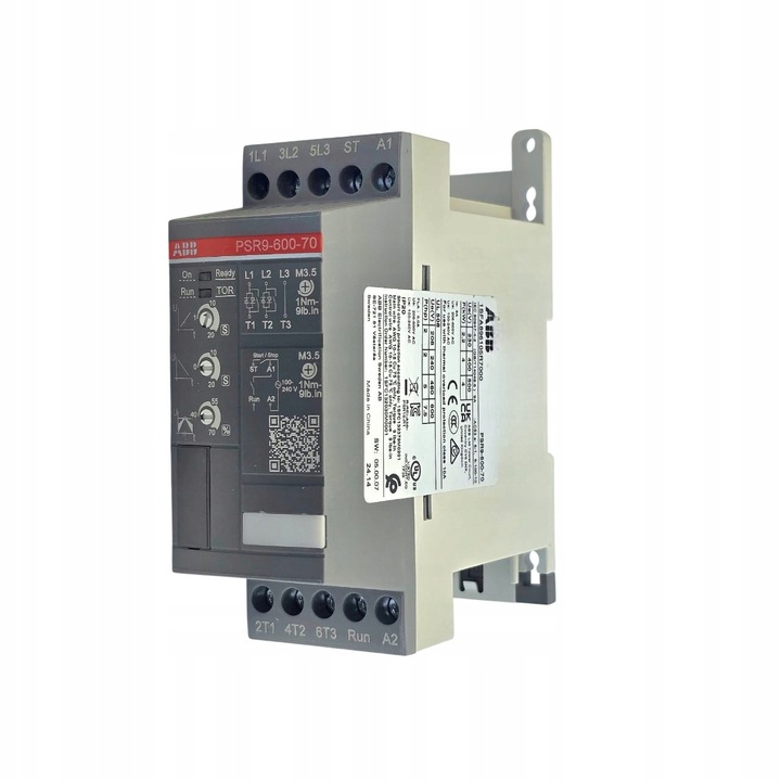 Softstart ABB PSR 9-600-70, 4kW, 9A, 400V, DIN sínre szerelhető