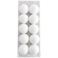 Set 10 Globuri Simple Albe Craciun Macvi® Polistiren 5 cm Decor Brad Ornamente Pom Iarna