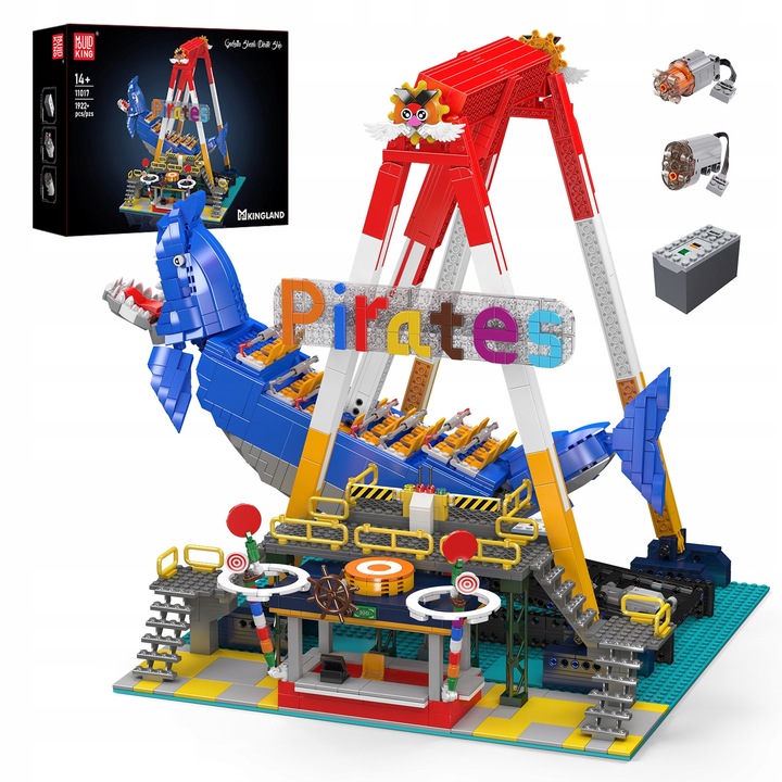 Set de constructie Mould King, Pirat, 48x40,6x43,3cm, 1922 piese, cu motor