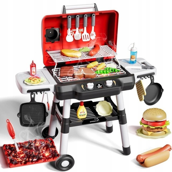 Grill Interactiv pentru Copii, Set 31 Elemente, Efecte Luminoase si Sonore, Multicolor, Dimensiuni Ajustabile