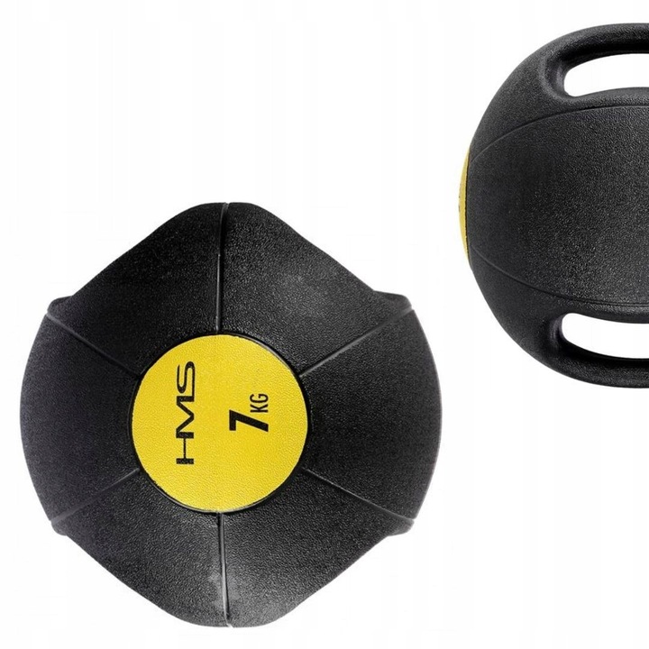 HMS NKU07 fitneszlabda fogantyúkkal, 7 kg, fekete, 230mm