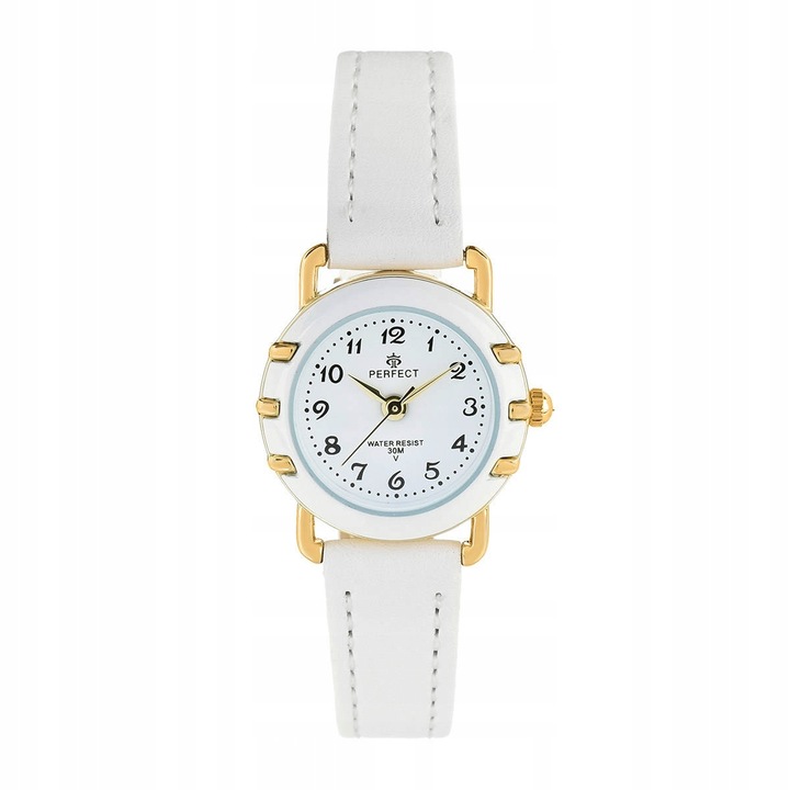 Perfect Del Santo úrvacsorai óra, fehér arannyal, japán szerkezet, 20,5cm