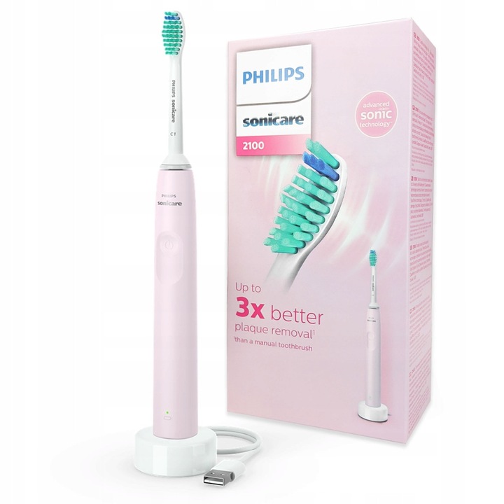 Philips HX3651/11 elektromos fogkefe, rózsaszín, 4 fej