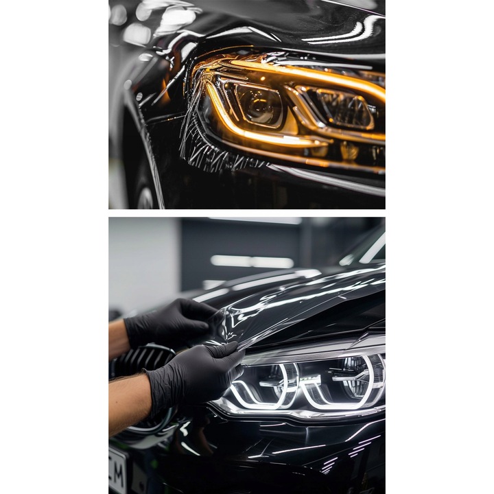 Auto Gamma PPF-TPU fólia fényszóróvédelemhez, 30x100cm, átlátszó, öngyógyító