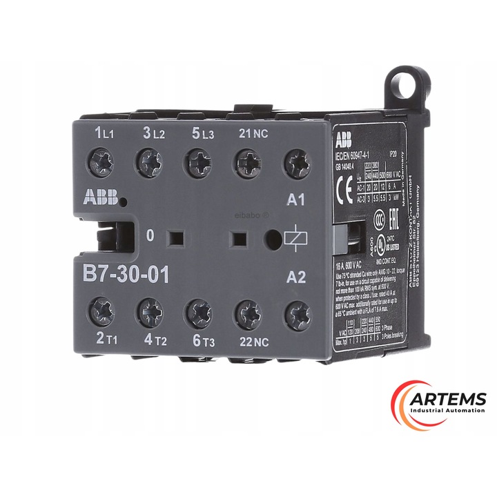Elektromos panel tartozékok, ABB, Stycznik B7-30-01-80, 3-pólusú, 1NC, 230V AC