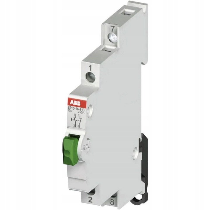 ABB E215 kapcsoló, 16A, 1NO+1NC, piros, 9mm