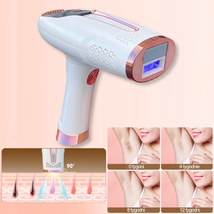 Depilator IPL Depilaze, komplett szett, 1 000 000 impulzus, Ice Cool funkció, 8-16 J