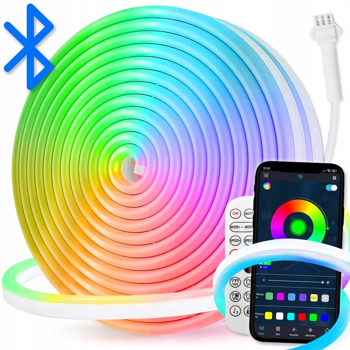 Banda LED RGB WiFi 10m 24V Auto Gamma, vízálló, alkalmazással vezérelhető
