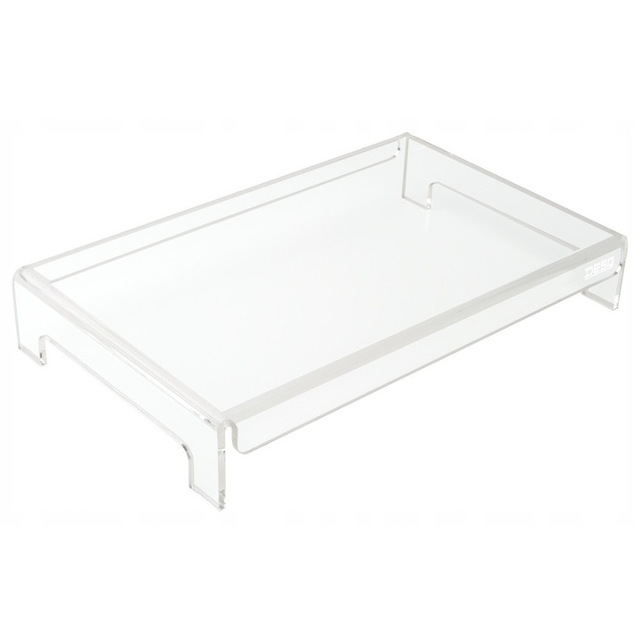 Desq akril monitorállvány, 400x255x70mm, átlátszó, 10kg teherbírás