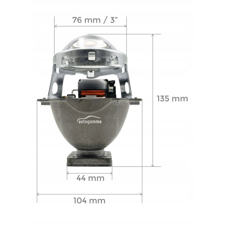 Bi-Xenon D1S D2S D3S Hella Q5 projektor lencsék, 3.0", 2 darabos szett, méretek 135x104x44mm