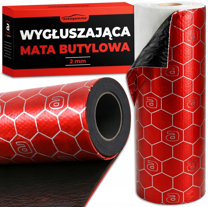 Butil szőnyeg autóba 2 mm, 2 m, autó hang- és hőszigetelés, alumínium