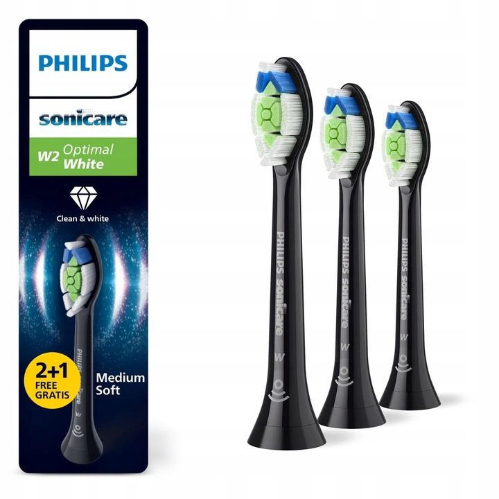 Philips Diamond Clean HX6064 fogkefe fej készlet, 4 db, közepesen puha, fekete