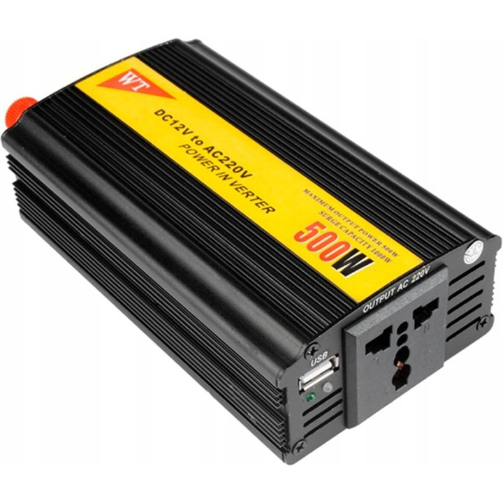 Autós inverter 12V 500W 1000W USB-vel