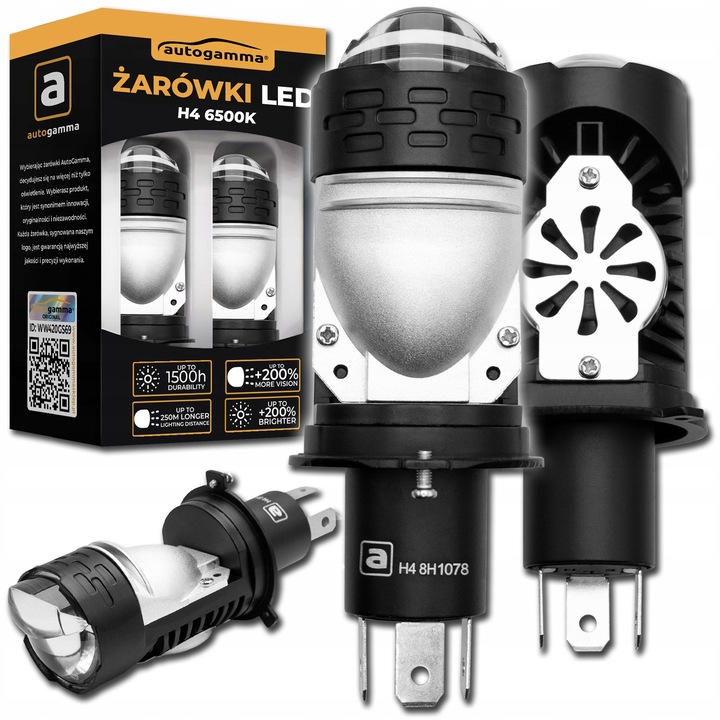 H4 Bi-LED LED izzók Auto Gamma, 45W, 6800 lm, 6500K, szett