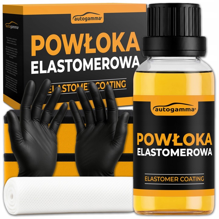 Auto Gamma elasztomer bevonat, 30 ml, 4 év védelem, magas fényű, hidrofób, applikátor készlet x2