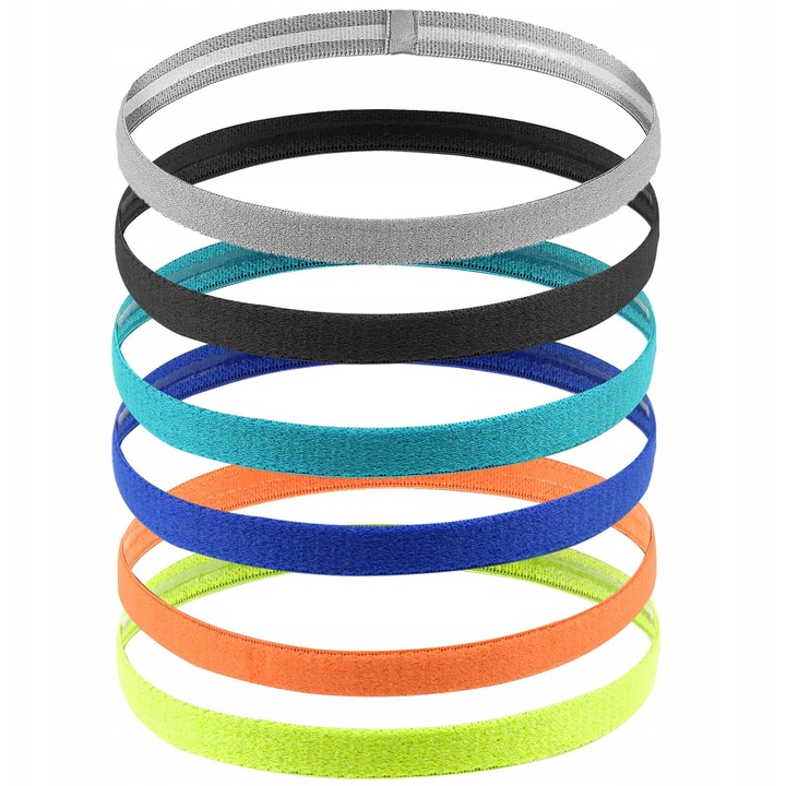 Set 6 bentite Sportive Elastice Antiderapante, Multicolor