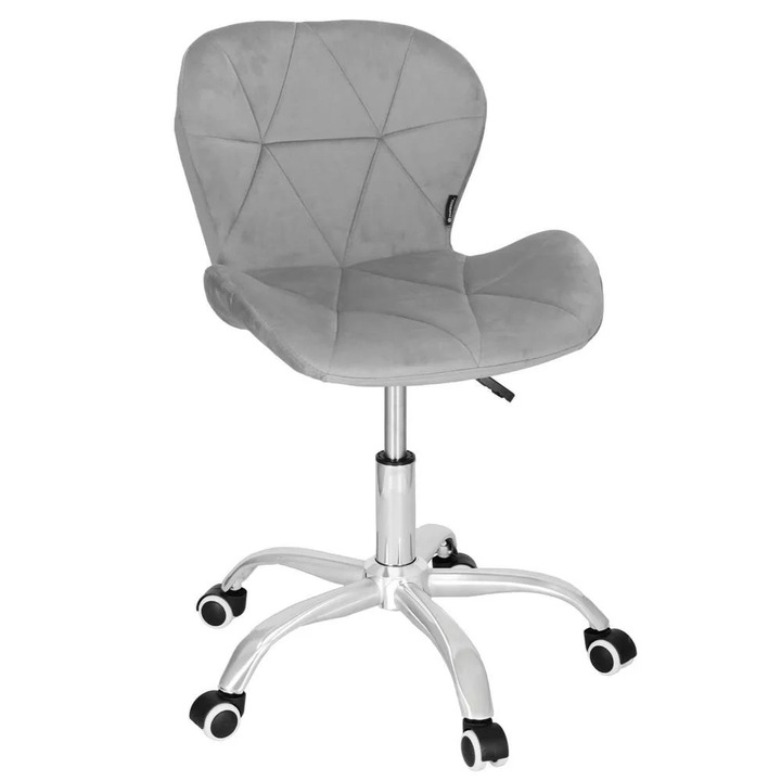 Ergonomikus irodai szék, bársony borítású, 120 kg, szürke