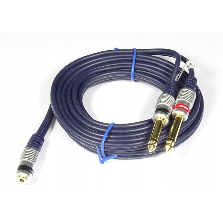 Vitalco 1,5m 2x 6,3mm mono Jack - 3,5mm MiniJack audio kábel