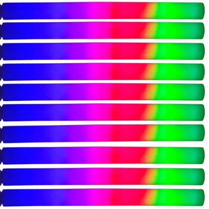 Комплект от 10 LED светещи пръчки от пяна, 47 см, 3 режима на осветление, многоцветни