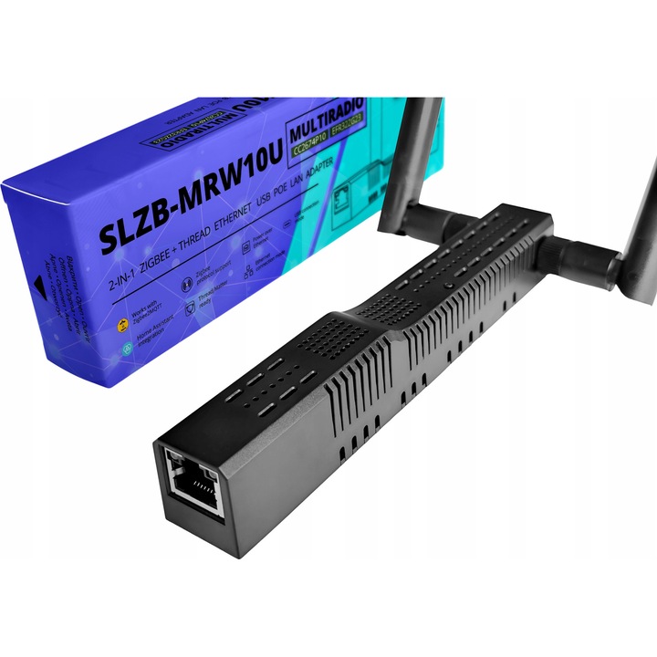 SMLIGHT SLZB-MRW10U ZigBee PoE USB WiFi ESP32 ETH vezeték nélküli adapter, fekete