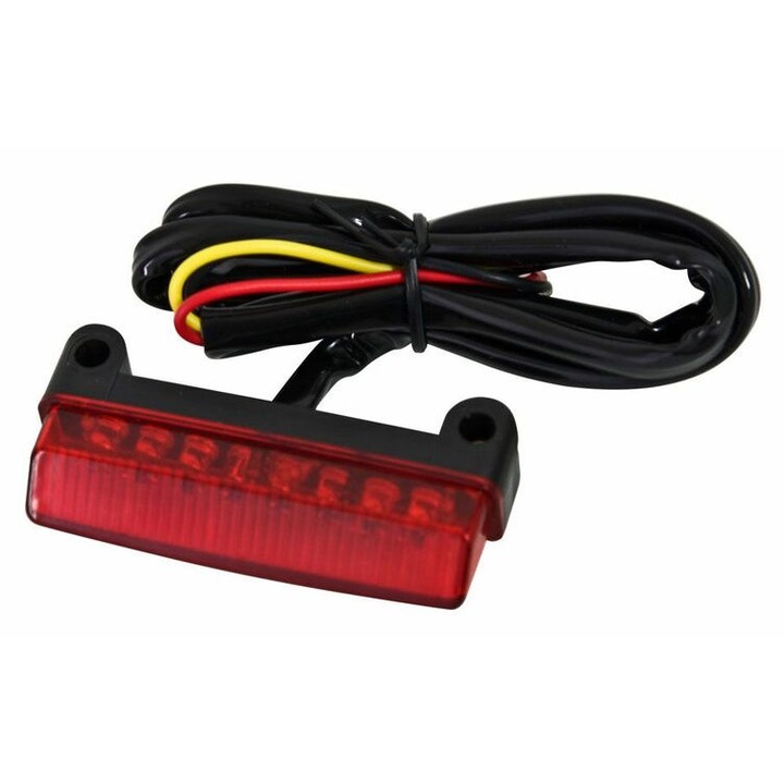 Задна калник, Racetech, LED 12V, червен/черен