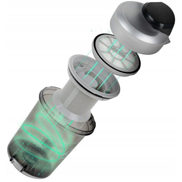 Aspirator fara sac MalTec Turbo Cyclone Pro 4000W, tehnologie ciclonica, filtru HEPA, capacitate 2L, set complet de accesorii