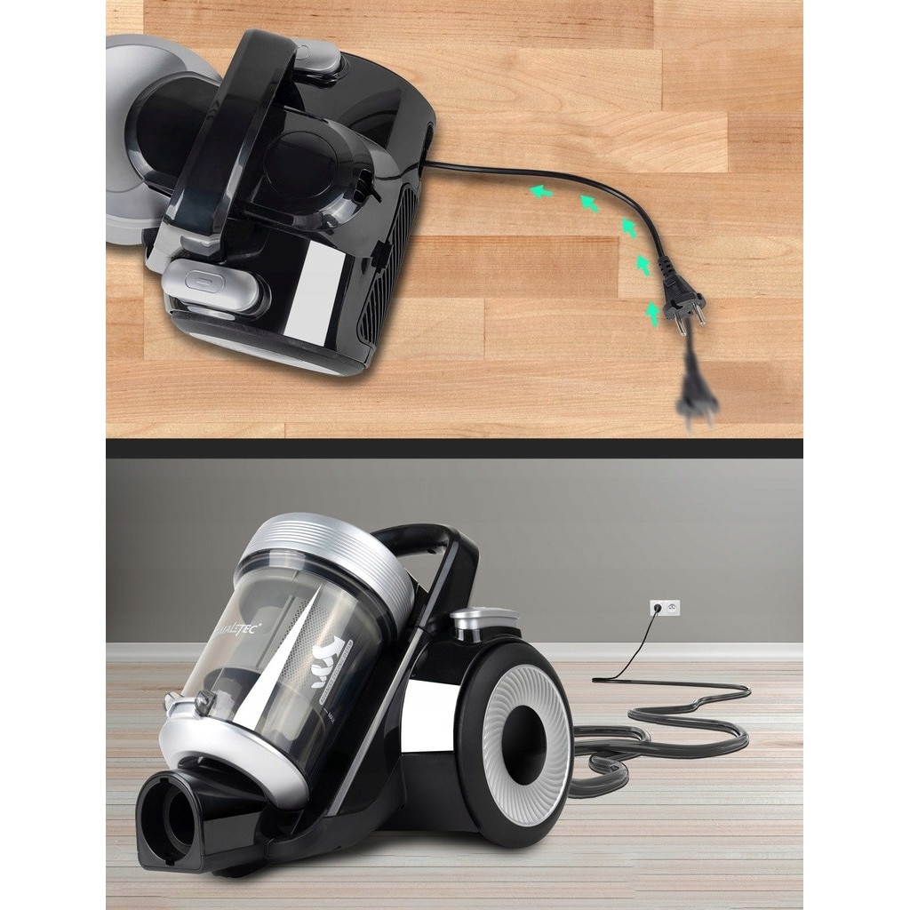 Aspirator fara sac MalTec Turbo Cyclone Pro 4000W, tehnologie ciclonica, filtru HEPA, capacitate 2L, set complet de accesorii