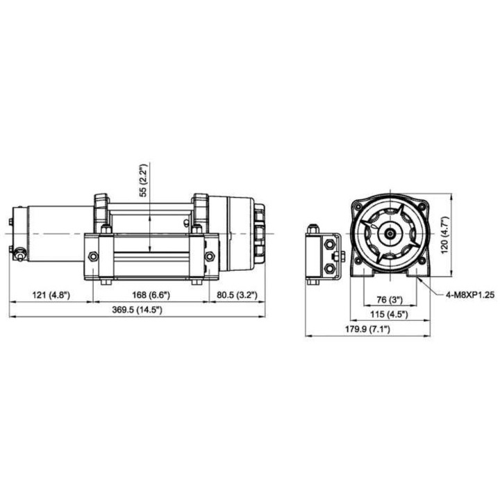 Система за теглене COME UP Cub 4, 4000 lbs, стоманено въже, DC мотор 800 W, 12V
