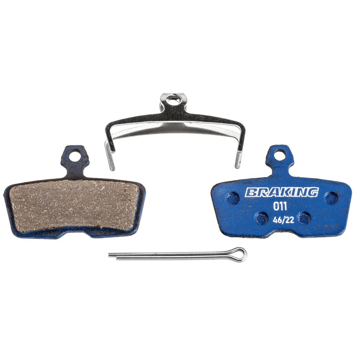 Placute de frana pentru bicicleta BRAKING, set 2 bucati, rezistenta ridicata, culoare albastra, Made in Italy