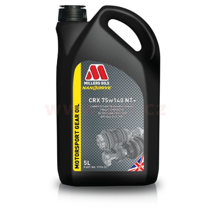 Ulei cutie viteze MILLERS OILS CRX 75w140 NT+, 5l, pentru transmisii sincronizate si diferentiale fara blocare