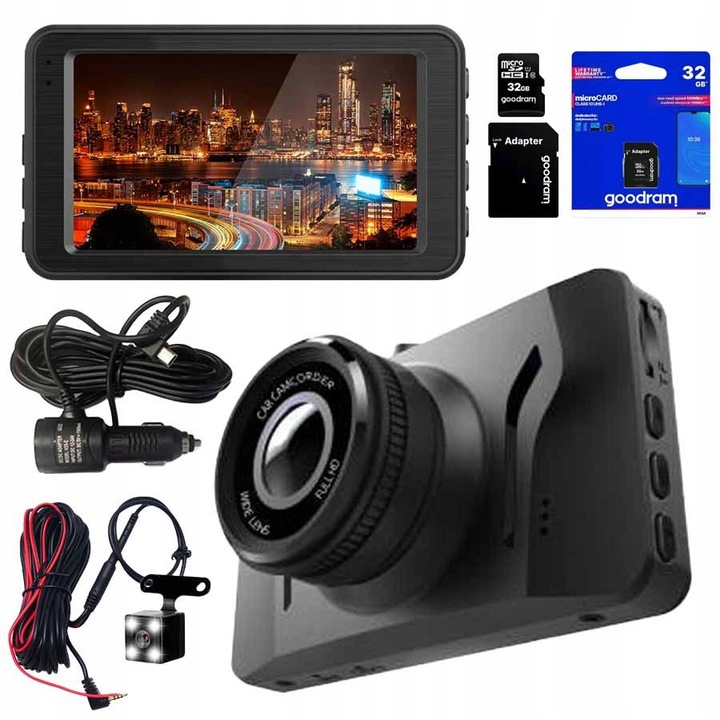 Revento GT200 autós kamera, hátsó kamerával, Full HD, 3", G-szenzor, magyar menü