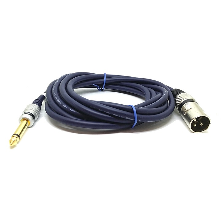 VITALCO XLR - Jack 6,3mm mono audio kábel, 1,0m, kerek kábel, árnyékolt