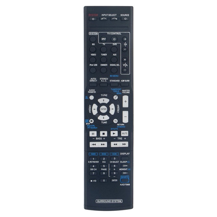 Дистанционно управление за подмяна AXD7569 за Pioneer AV Receiver VSX-822 VSX-1022 VSX-324 HTP-710 Аудио система