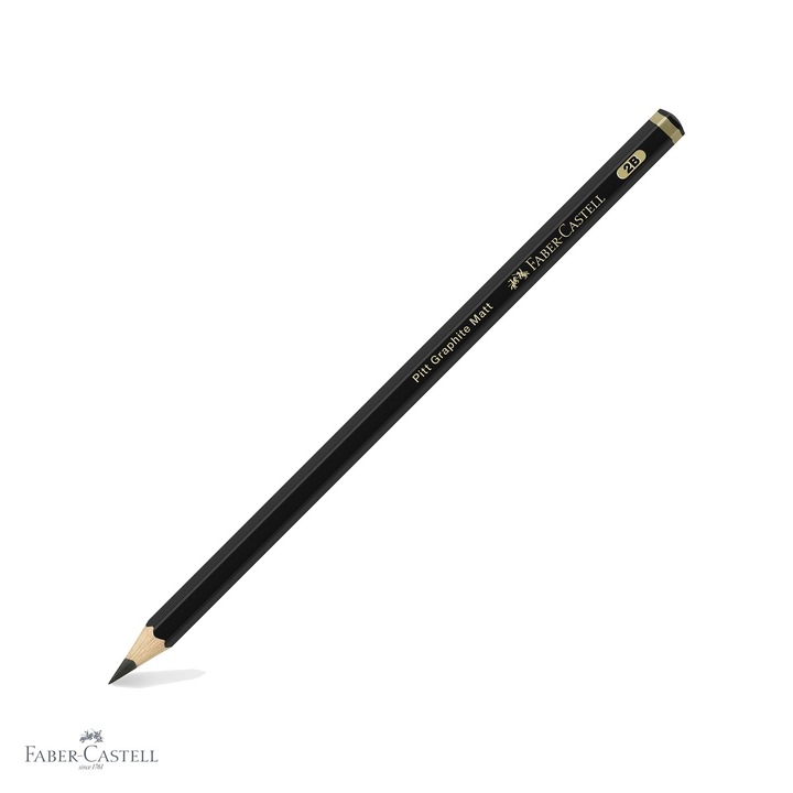 Creion grafit mat 2B Faber-Castell Pitt, ultra-mat cu reflexie redusa, pentru desen si schite