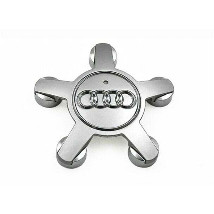 Set de 4 embleme pentru Audi A4/A5/A6 S6 R8 RS4 RS6 TT Q5 Q7, ABS, argintiu, 135mm