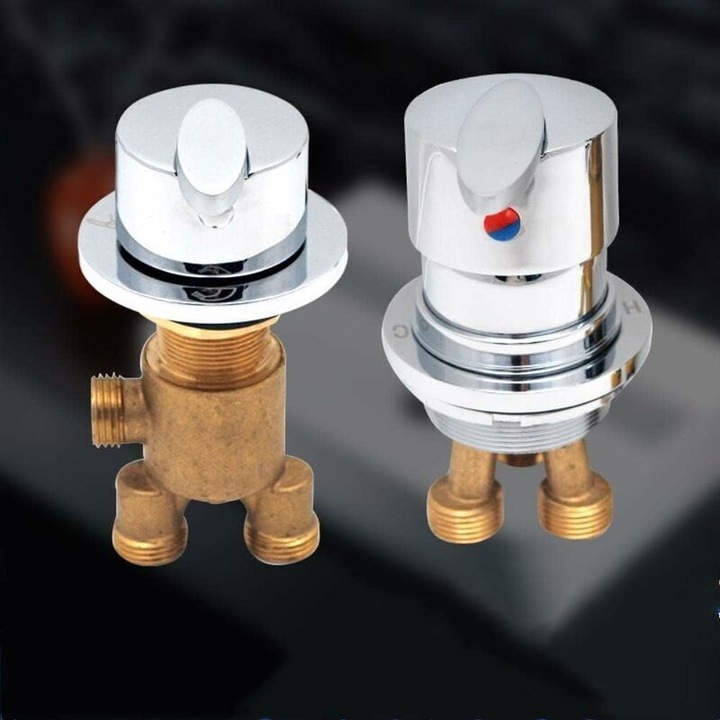 Robinet baie termostatic, alama, control temperatura, antiderapant, crom, dimensiuni standard