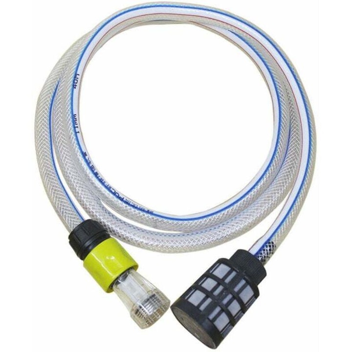 Tuyau de aspiratie si filtru pentru aparat de spalat cu presiune, 3m, PVC, 500 PSI, instalare rapida cu racorduri din otel inoxidabil