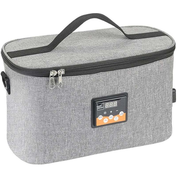 Mini cuptor portabil 12V, 8L, gri, pentru incalzirea alimentelor in masina