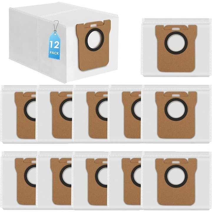 Set 12 piese saci aspirator pentru Dreame L10s Ultra / L10 Ultra / L20 Ultra / Xiaomi X10+ / Xiaomi X20+, capacitate mare, filtrare 99.99%, material de calitate