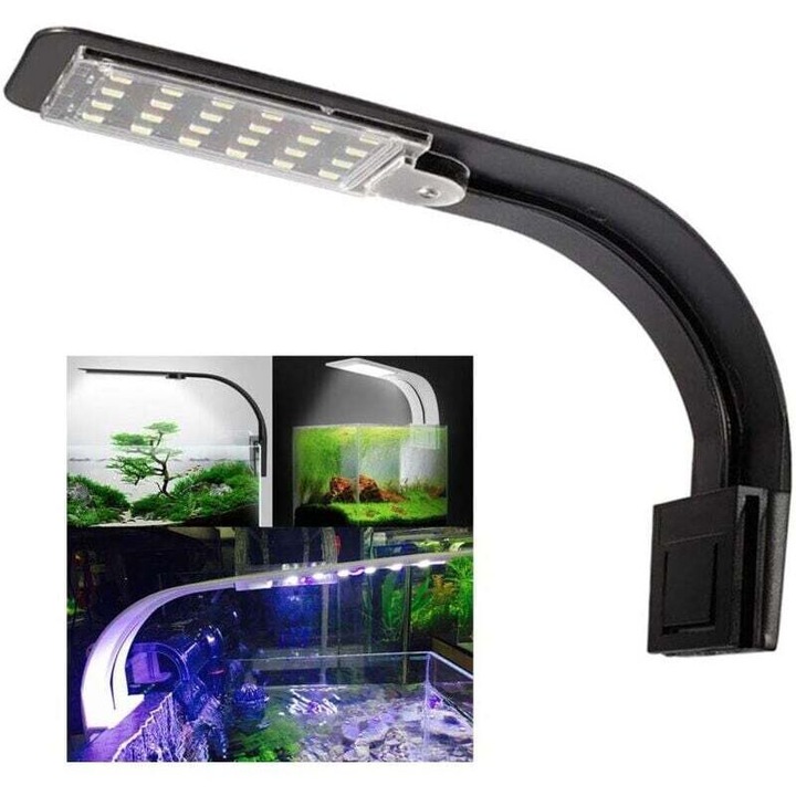 LED akváriumlámpa, 20 fehér és 4 kék LED, 23-50 cm