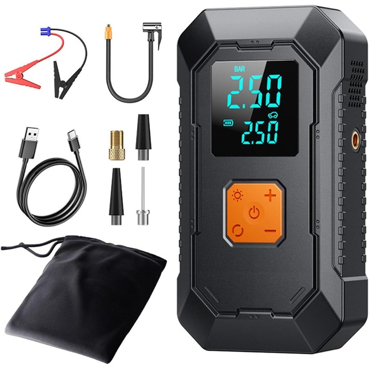 Redresor auto Bedee, Starter auto 1500A, 10000mAh, 150PSI
