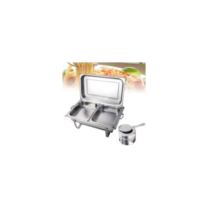 Rozsdamentes acél gastronorm edény 7.5L, 2 edényes készlet, 55.7x34x38.3cm