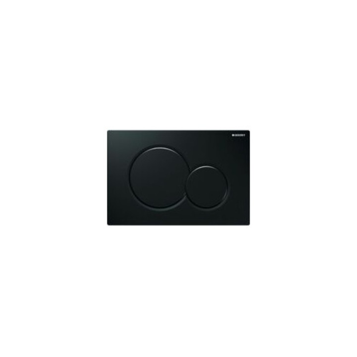 Placa de spalare incastrata, neagra lucioasa, 246x164x13mm, sistem de spalare dubla, set complet pentru cisterna UP320/UP720