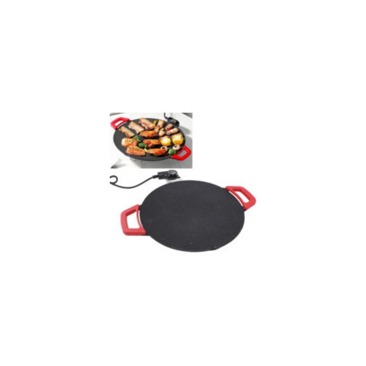 Gratar electric, 30 cm, non-stick, 1200 W, design concav, set complet