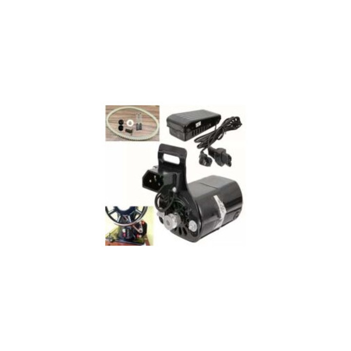 Motor de masina de cusut, 180W, cu pedala, accesorii incluse, metal si plastic, compatibil cu diverse modele