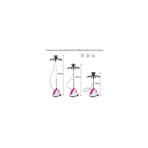Fier de calcat vertical, 1700 W, roz, capacitate rezervor 1.7L, include carlig suspendat