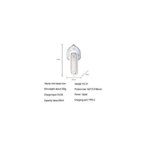 Fier de calcat mini, fara fir, reincarcabil, 3 setari de temperatura, 80ml, portabil