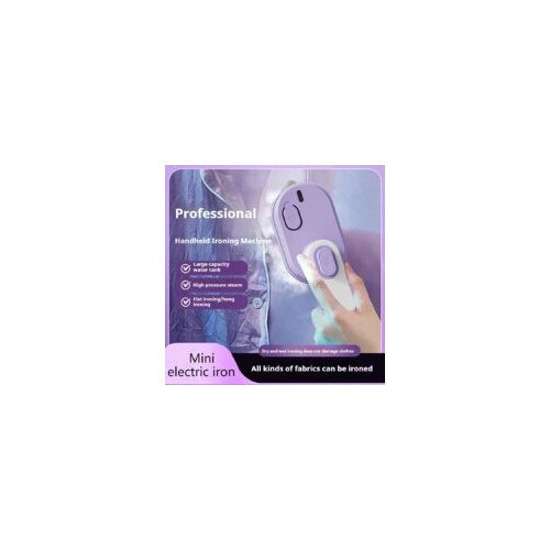 Fier de calcat mini, 1000 W, portabil, rezervor de apa transparent, alb-violet