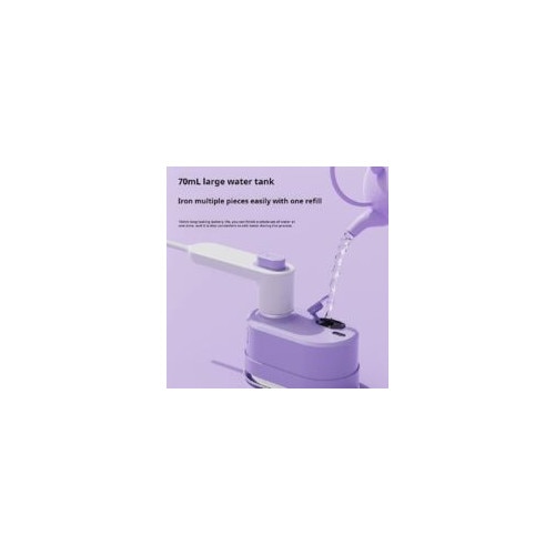 Fier de calcat mini, 1000 W, portabil, rezervor de apa transparent, alb-violet