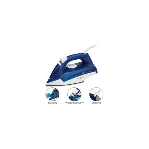 Fier de calcat cu abur DB 3704, 2200W, alb-albastru, 34 duze de abur, 3 functii